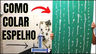 COMO COLAR ESPELHO NA PAREDE DO BANHEIRO na cerâmica  SarahGontijo3​ [upl. by Adianes]