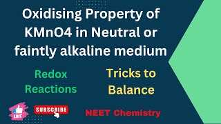 Oxidising prop of KMnO4 in Neutral or faintly alkaline medium  Redox reactions  Class 12  CBSE [upl. by Tuinenga]