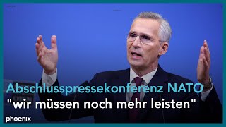 Abschlusspressekonferenz zum Treffen 75 Jahrestag NATO Gründung mit Jens Stoltenberg [upl. by Nahsab10]