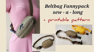 DIY BELTBAG FANNYPACK SEWING TUTORIAL  sew  a  long 6 [upl. by Richy631]