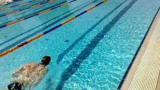 Shelley TaylorSmith coaching Rhys Bradley Rottnest 2010 Channel Swim Solo Swimmer [upl. by Eidnas145]