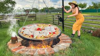 Baked Chickens with Vegetables in an Underground Tandoor A Rustic Masterpiece [upl. by Ranit]