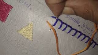 Double blanket stitch Hand embroidery basic to advanced in Malayalam [upl. by Coleen]