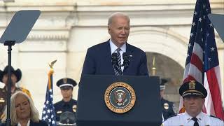 While Speaking at the National Peace Officers Memorial Service Biden compares the loss of his Son [upl. by Dianna]