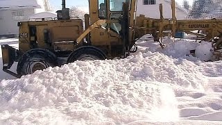 Road Grader Plowing Snow After a Huge Snowfall  Kimberley British Columbia [upl. by Gusba158]