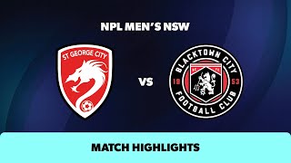 NPL Mens NSW Round 7 Highlights – St George City v Blacktown City [upl. by Delfine710]