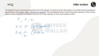 Centripetal force is directly proportional to the square of velocity when the radius is constant [upl. by Aniram]