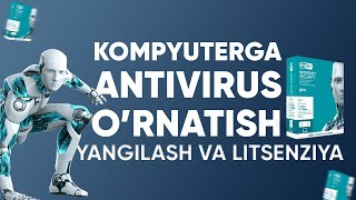 Kompyuterga antivirus ornatish  NOD32 ornatish obnavlenya litsenziya qilish TOLIQ [upl. by Navert580]