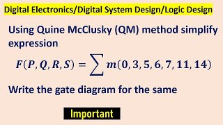 Using Quine McClusky QM method simplify expression [upl. by Erena]