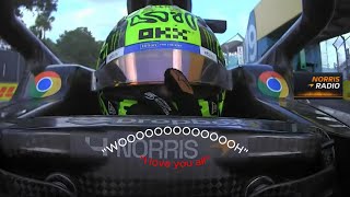 Lando Norris all 3 victory radio messages  F1 Miami Grand Prix [upl. by Nytnerb]