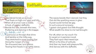 Daffodils by William Wordsworth SPM English Literature Poetry Video Lesson [upl. by Daugherty651]