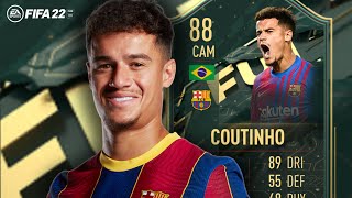 ¡VA ESPECTACULAR COMO MCO PERO 88 Philippe COUTINHO FIFA 22 PLAYER REVIEW WINTER WILDCARD SBC [upl. by Yanetruoc679]