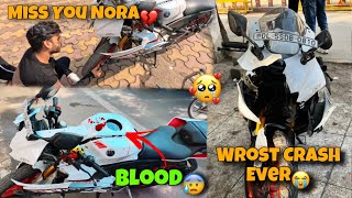 Unbelievable R15 V4 Crash 😱  सब ख़तम Total Loss😔 हो गया  Helmet ने जान बचा ली 🥺 ridesafe [upl. by Nahgiem313]