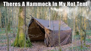 Hammock Hot Tent Overnighter in the woods [upl. by Slein777]