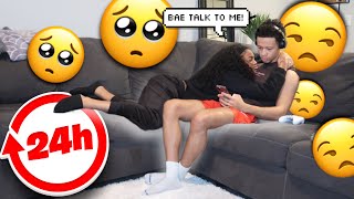 IGNORING MY GIRLFRIEND FOR 24 HOURS PRANK💔 SHE CRIED🥺 [upl. by Picardi]