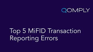 ❗Top 5 MiFID IIMiFIR Reporting Errors [upl. by Oiziruam]