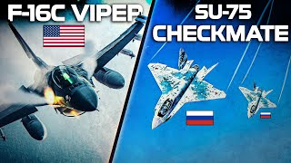 Su75 Checkmate Vs F16C Viper  Deep Interdiction Mission  DCS [upl. by Ylrebmi762]