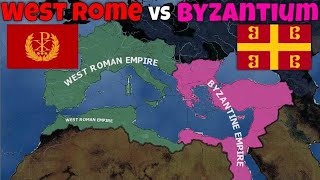 WESTERN ROME VS BYZANTIUM 2  Hoi4 Timelapse [upl. by Esiuol]