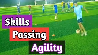 football skills amp passing and agility drills in one soccer training football soccer soc [upl. by Yeleen679]