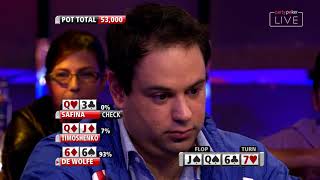 Roland De Wolfe vs Yevgeniy Timoshenko  Poker Legends  Premier League Poker IV [upl. by Wilfrid]