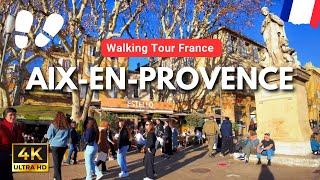 4K AixenProvence🪻🇫🇷🚶‍♀️Walking Tour dans cette Ville bourgeoise du sud de la France 😎 [upl. by Anirok]