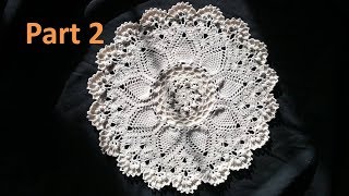 Advanced Pineapple Cluster Stitch Doily Crochet Tutorial Part 2 [upl. by Renie]