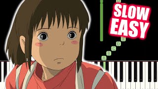 One Summers Day  Spirited Away  SLOW EASY Piano TutorialSynthesia by TAM [upl. by Hilleary]