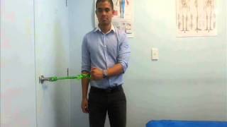 Rotator Cuff Strengthening Exercises With Theraband  External Rotation [upl. by Yentruocal]