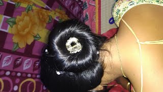 Try this Easiest Low Bun Hairstyle Using Clutcher  Simple Easy Hairstyles For Girls at Home 🏡 [upl. by Nuavahs700]