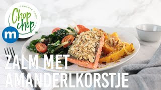 Zalm met amandelkorstje Recept  metroChopChop [upl. by Kanya]