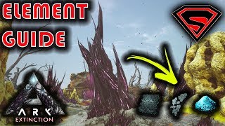 ARK EXTINCTION HOW TO FARM ELEMENT SHARDS amp DUST  HOW TO FARM ELEMENT NODES amp WHAT THEY GIVE [upl. by Nered]