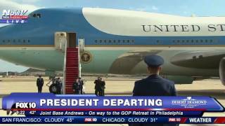 FNN President Trump Departs On Air Force One For The First Time [upl. by Piks682]