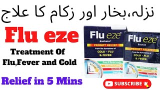 Flueze Sachet Uses In UrduHindi  Common Cold Fever Treatment  Sore Throat Treatment  Farman KMU [upl. by Akimehs]