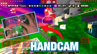 Raw Gameplay With HANDCAM  MCPE Hive Skywars Minecraft Pocket Edition [upl. by Hayalat53]