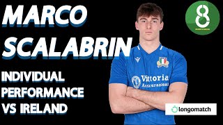 MARCO SCALABRIN PERFORMANCE AGAINST IRELAND U20  6 Nations U20 [upl. by Lepley710]