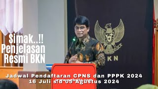 Terbaru Jadwal Pendaftaran CPNS dan PPPK 2024 Tanggal 16 Juli 2024 Simak Penjelasan Resmi BKN [upl. by Anoli360]