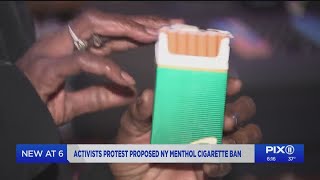 Activists protest proposed NY menthol cigarette ban [upl. by Ennaharas]