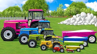 LOADER OF COLORS  TRANSPORTING amp GRASS LOADING with CAT BACKHOE LOADERS  Farming Simulator 22 [upl. by Einiar434]