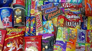 Some lots of Candies Lollipops chocolates Oreo Pringles Chupa chups ASMR [upl. by Leinoto882]