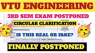 VTU ENGINEERING 3RD SEM POSTPONED CIRCULAR CLARIFICATIONvtuexams vtuengineering exampostponed [upl. by Reniti]