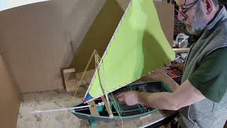 Testing of alternative rigging types using 15 scale mockup Configuration 3 Pasja 400 dinghy [upl. by Oswell]