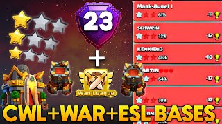 TESTED TH16 NEW WAR CWL ESL PUSH ALL TYPES OF BASES IN 1 VIDEO TH16 ANTI ROOT RIDER BASE LINK [upl. by Yehtomit]