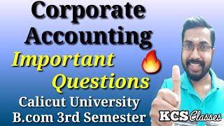 Corporate AccountingImportant QuestionsCalicut University Bcom 3rd Semester [upl. by Fernando938]