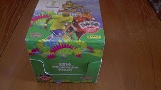 UNBOXING BOOSTER BOX 70 packs ADRENALYN XL 2014 FIFA WORLD CUP trading cards panini [upl. by Laidlaw]