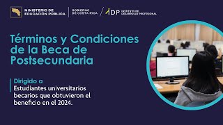 Términos y Condiciones de la Beca de Postsecundaria [upl. by Gerty]