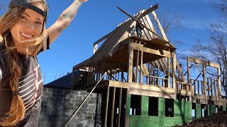 Roofing Our Home  AFrame Cabin Addition Build [upl. by Ytineres951]