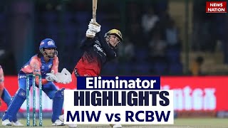 RCB vs MI Full Match Highlights MI vs RCB Eliminator Today Match Highlights  WPL Highlights [upl. by Rosco]