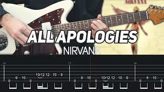 Nirvana  All Apologies Guitar lesson with TAB [upl. by Reisfield]