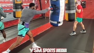 Jaron Ennis Displays Evil Intentions on Heavybag before his March 19th Cody Crowley Purse Bid [upl. by Cadmarr917]