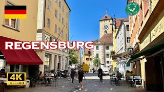 4K Regensburg Germany 🇩🇪🐧 Historical Beautiful City Walking Tour [upl. by Sivrad]